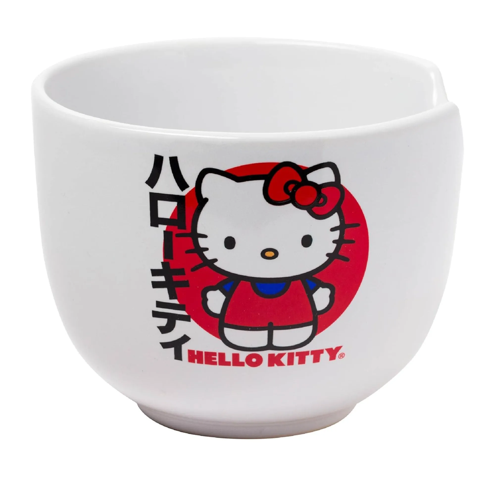 Silver Buffalo LLC Hello Kitty Ceramic Ramen Bowl and Chopstick Set (Japan Logo)