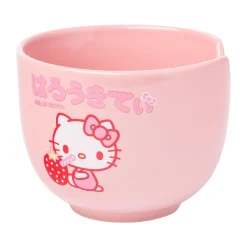 Silver Buffalo LLC Hello Kitty Ceramic Ramen Bowl and Chopstick Set (Strawberry Milk)