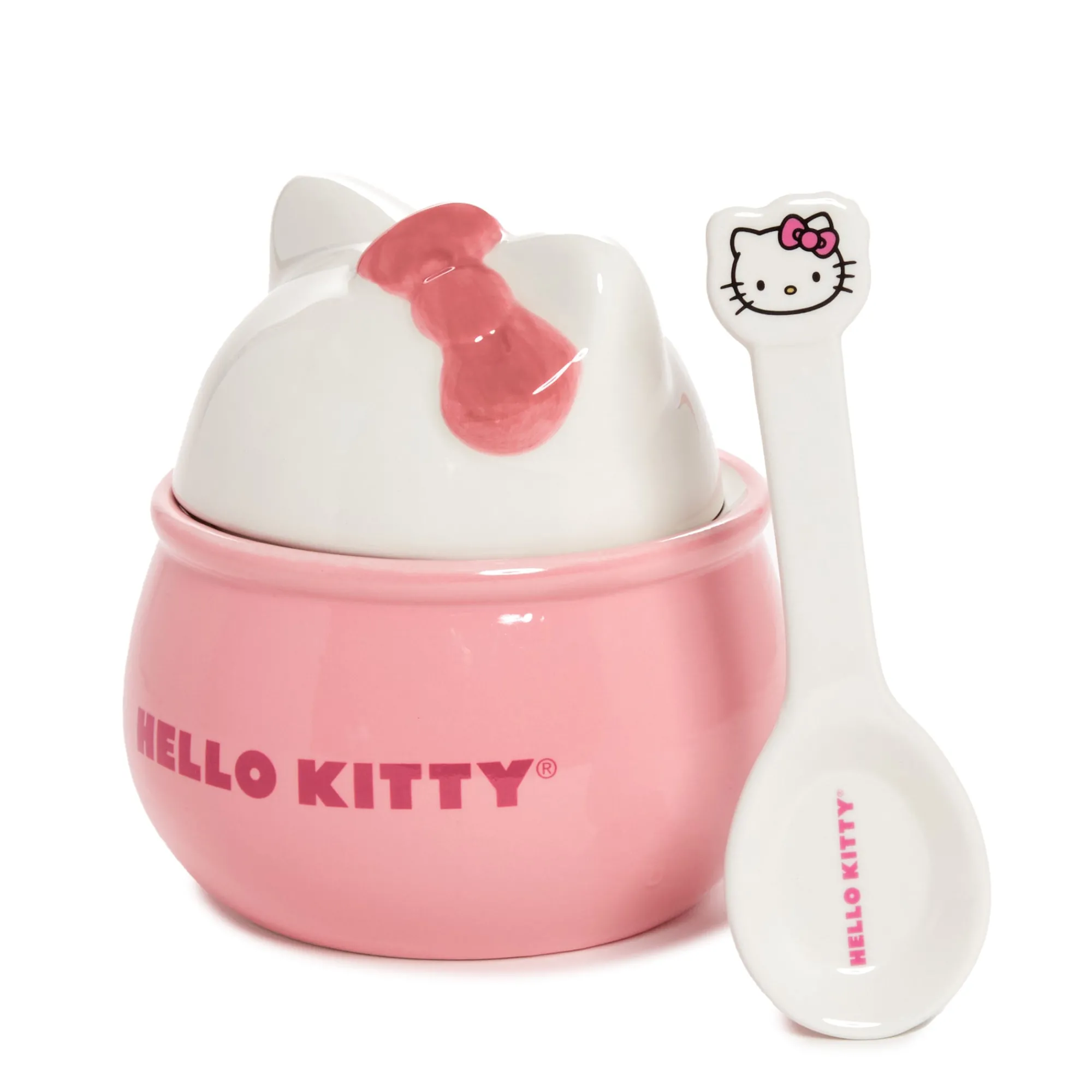 BIOWORLD Hello Kitty Ceramic Sculpted Bowl and Spoon Set