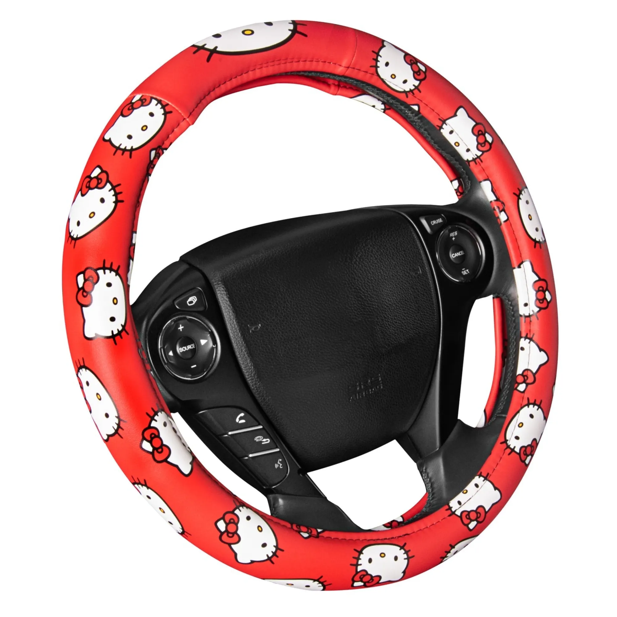 BDK AUTO Hello Kitty Classic Red Steering Wheel Cover