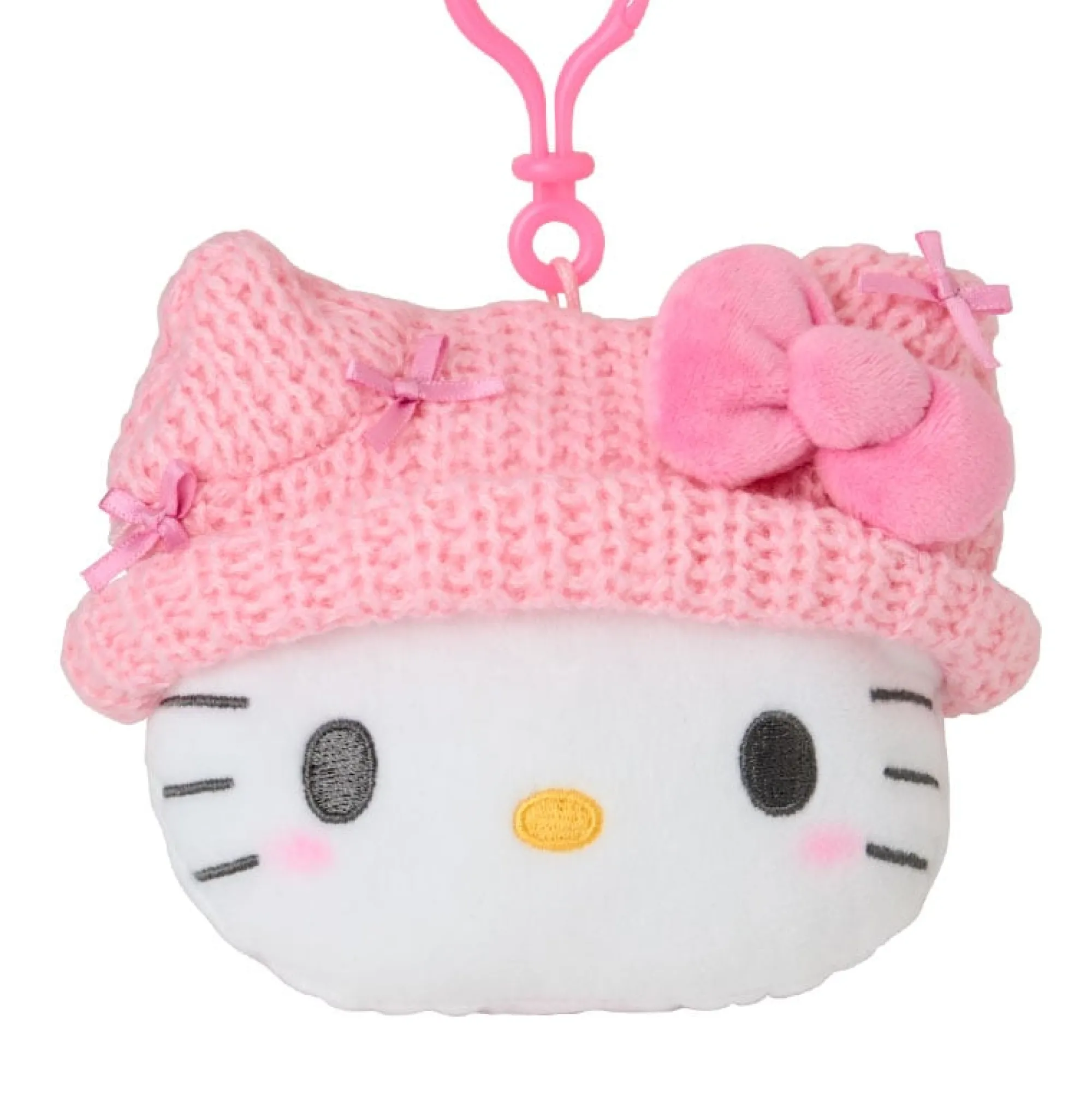 Japan Original Hello Kitty Cozy Cap Mascot Clip Pouch