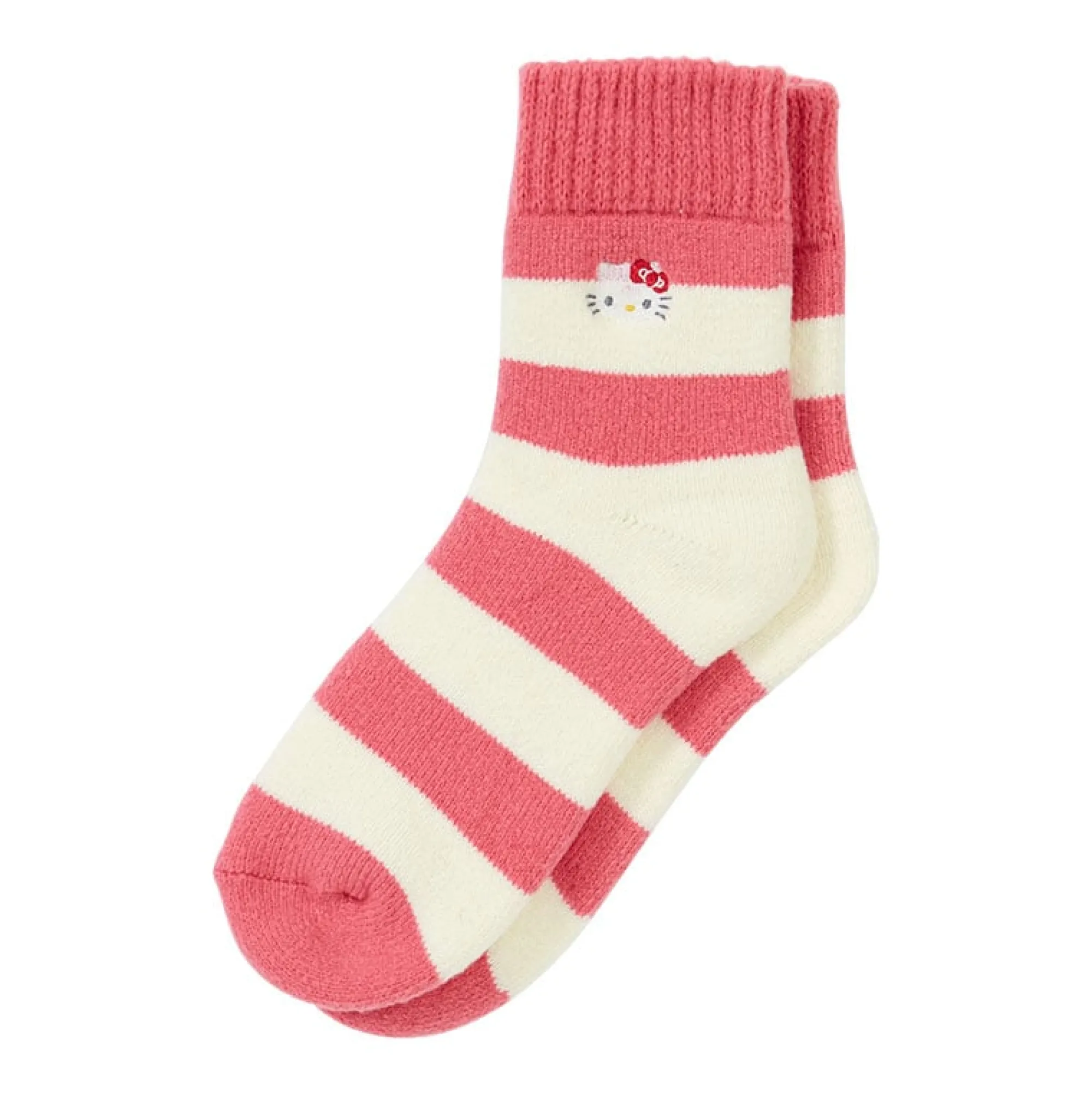 Japan Original Hello Kitty Cozy Cuff Striped Lounge Socks