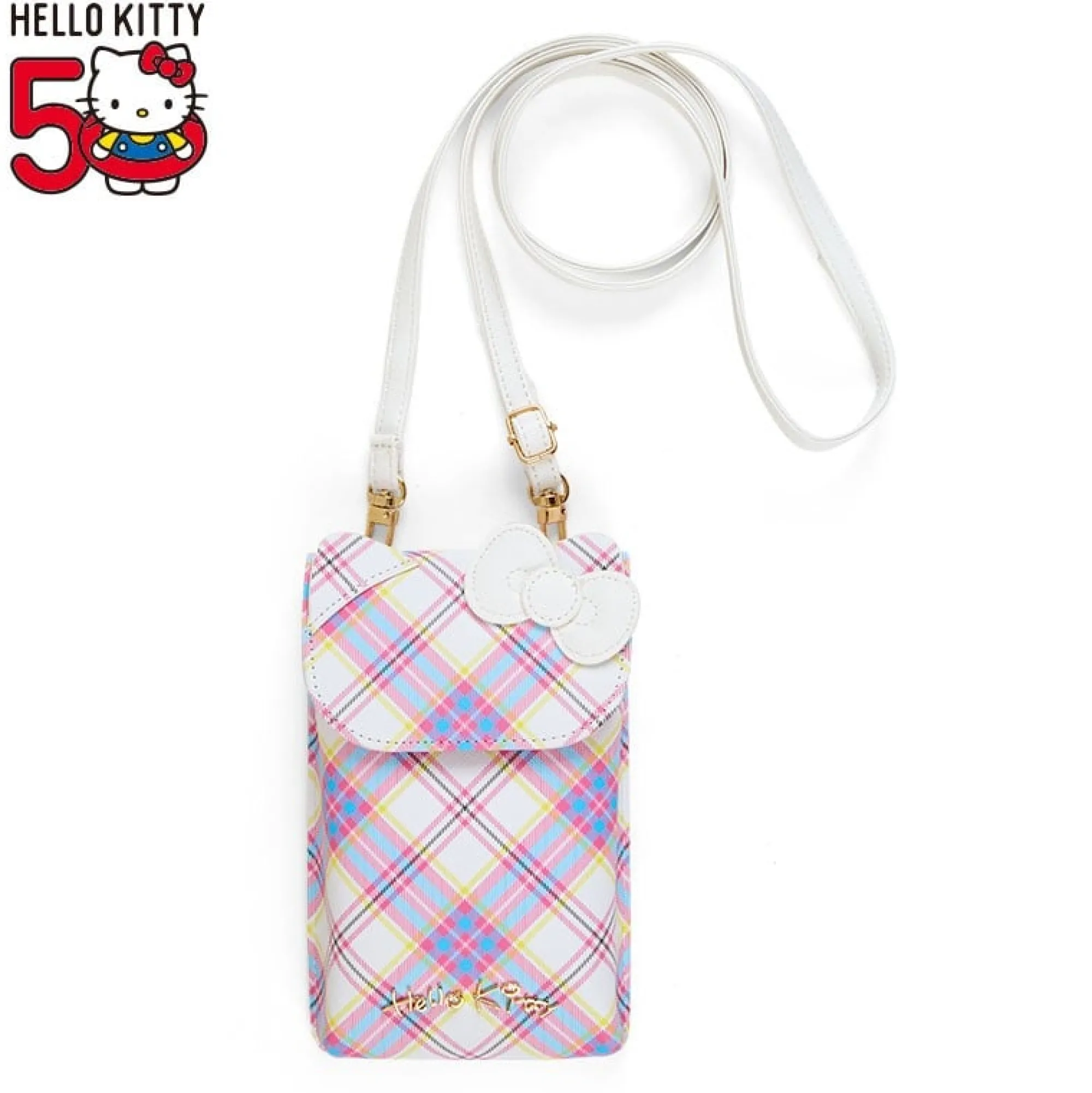 Japan Original Hello Kitty Crossbody Phone Bag (Hello Kitty Dress Tartan Series)