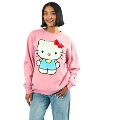 BIOWORLD Hello Kitty 3D Bow Oversized Pink Sweatshirt
