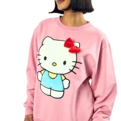 BIOWORLD Hello Kitty 3D Bow Oversized Pink Sweatshirt