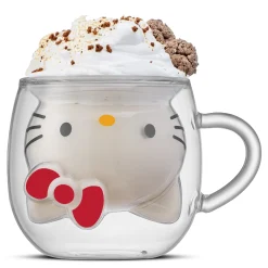 JoyJolt Hello Kitty 3D Double Wall Espresso Glass