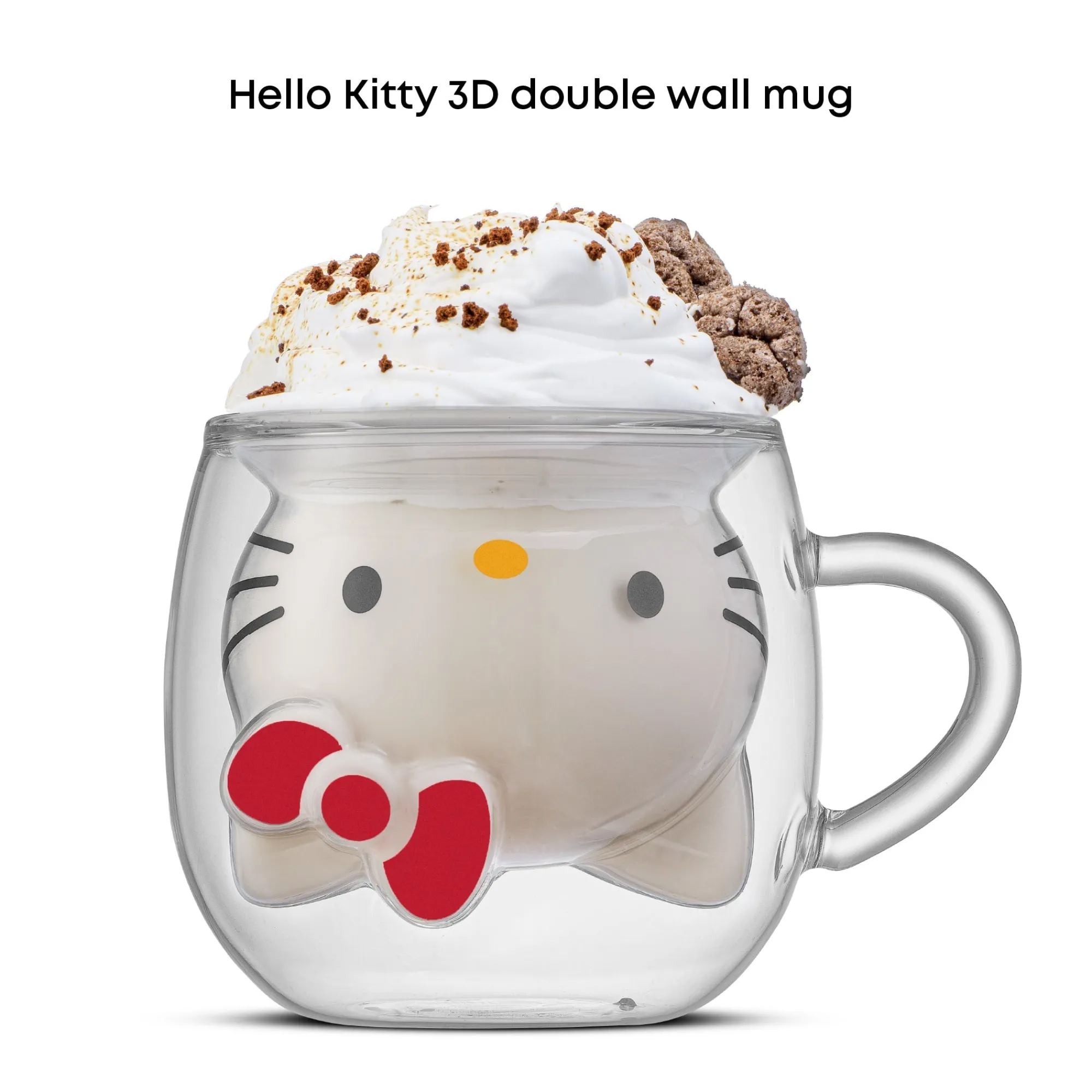 JoyJolt Hello Kitty 3D Double Wall Espresso Glass