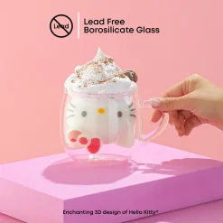 JoyJolt Hello Kitty 3D Double Wall Coffee Mug
