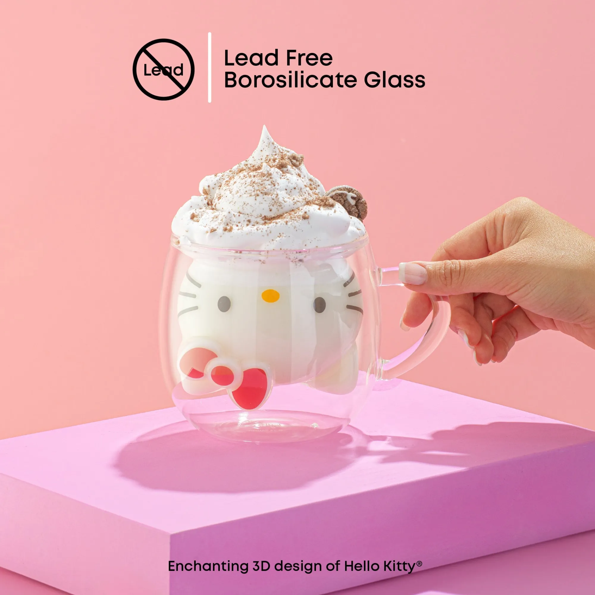 JoyJolt Hello Kitty 3D Double Wall Coffee Mug