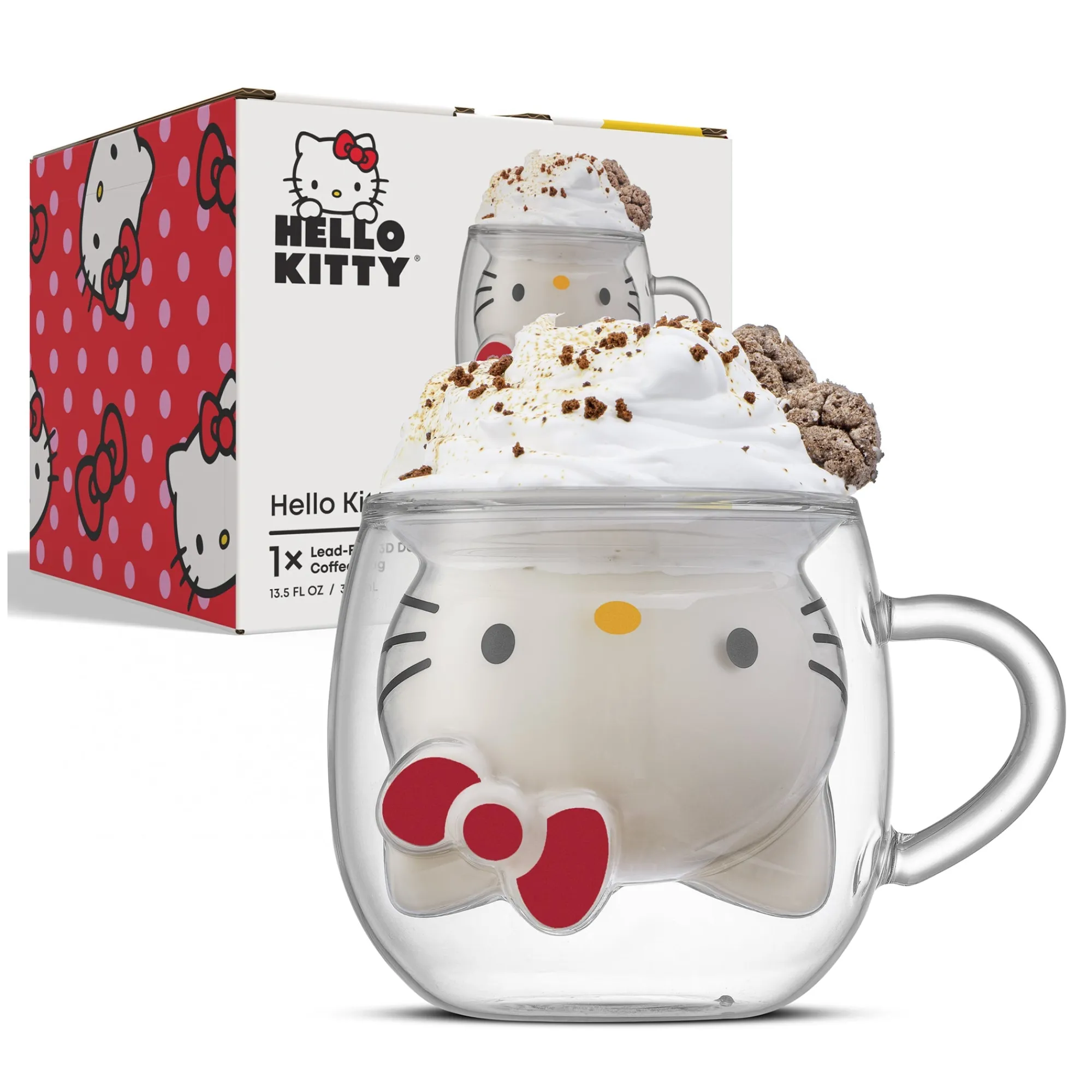JoyJolt Hello Kitty 3D Double Wall Coffee Mug