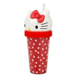 BIOWORLD Hello Kitty 3D Face Travel Tumbler (Dots)
