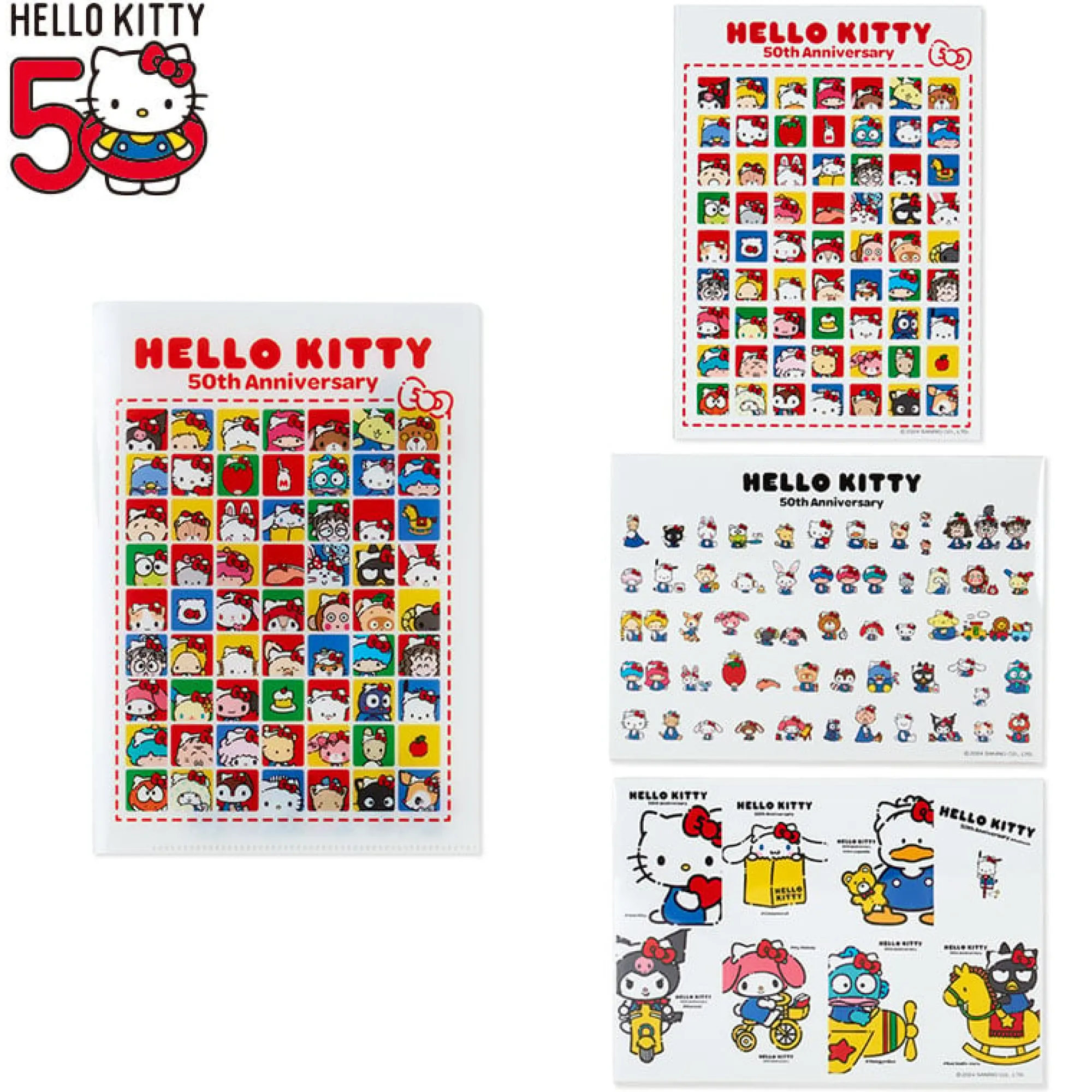 Japan Original Hello Kitty File Folder and Sticker Set (Hello, Everyone! Series)