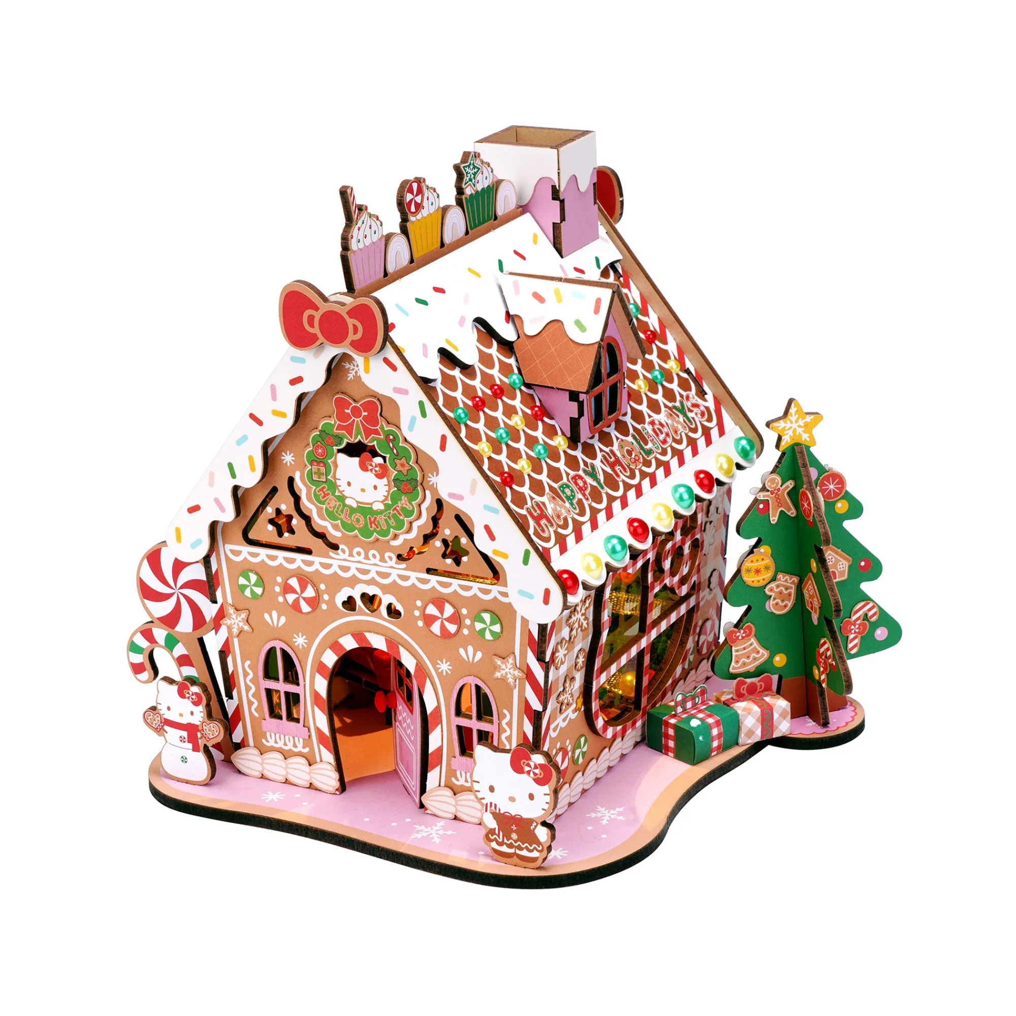 HANDS CRAFT Hello Kitty Gingerbread House 3D Wooden Puzzle