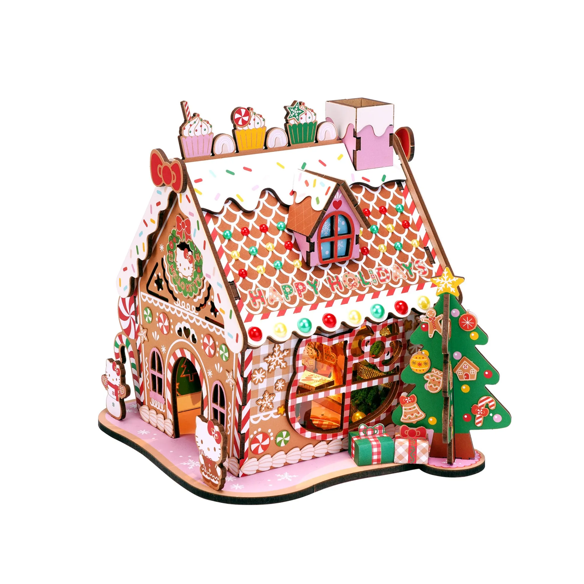 HANDS CRAFT Hello Kitty Gingerbread House 3D Wooden Puzzle