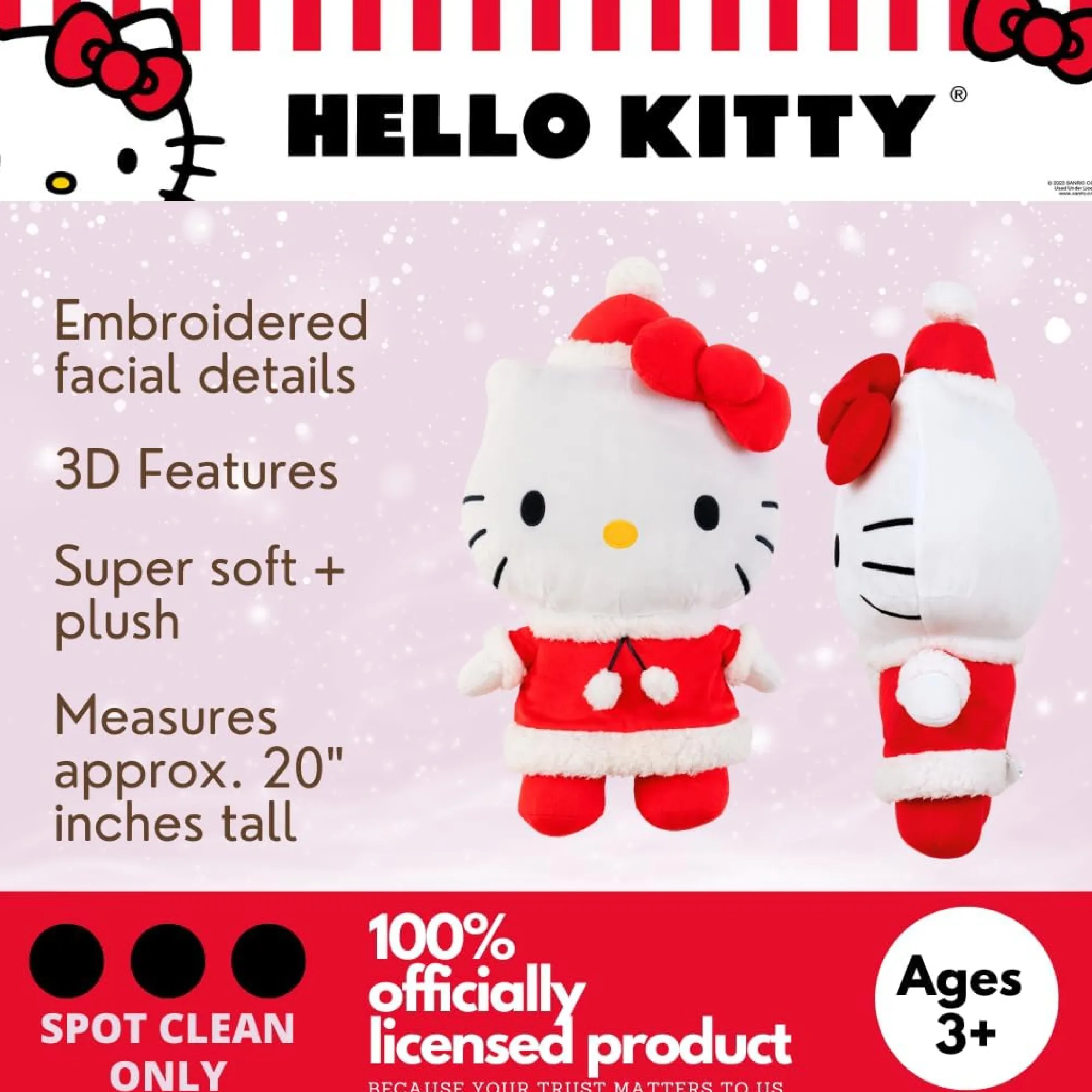 Franco Manufacturing Co Inc Hello Kitty Holiday Plush Cuddle Pillow Buddy