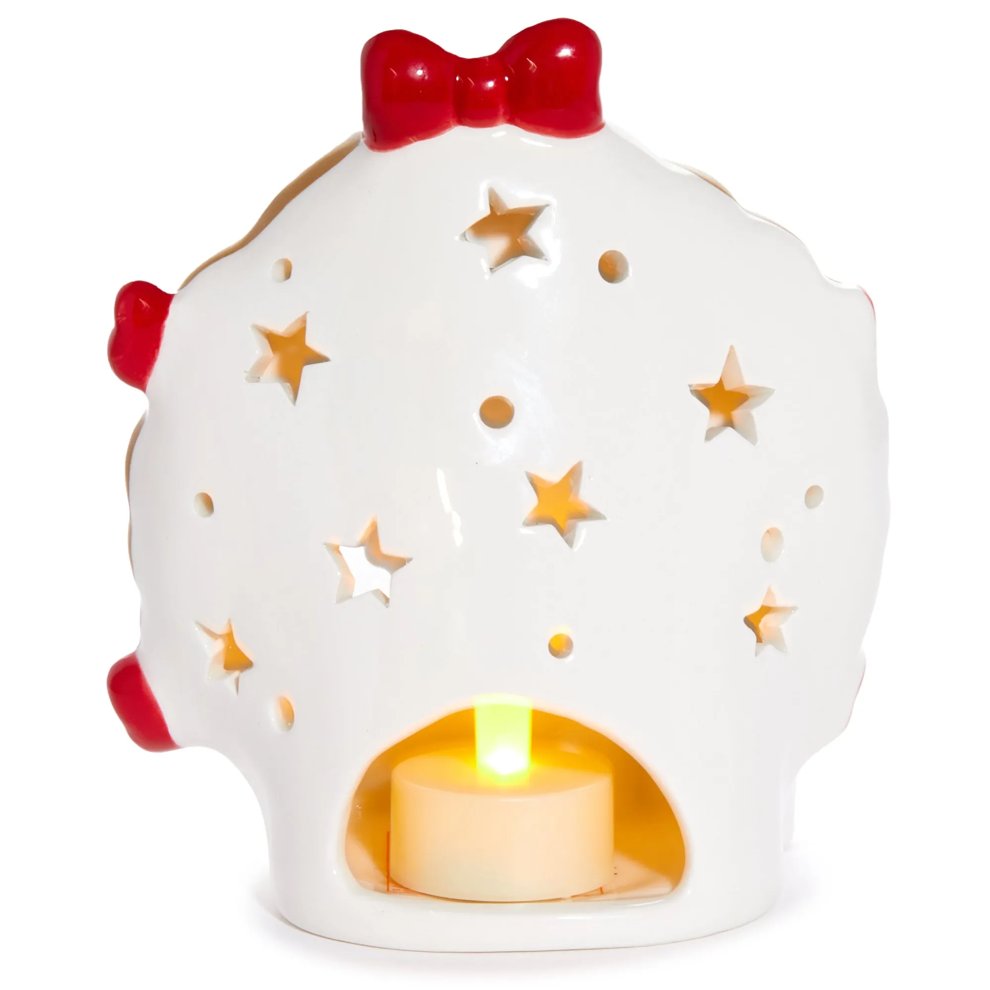 Blue Sky Clayworks Hello Kitty Holiday Wreath Ceramic Tealight Holder