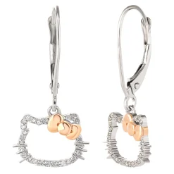 JACMEL JEWELRY INC Hello Kitty 14K White Gold Diamond Drop Earrings