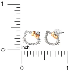 JACMEL JEWELRY INC Hello Kitty 14K White Gold Diamond Stud Earrings
