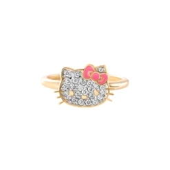 JACMEL JEWELRY INC Hello Kitty 14K Yellow Gold Pavé Diamond Ring With Enamel Bow (Size 7 Only)