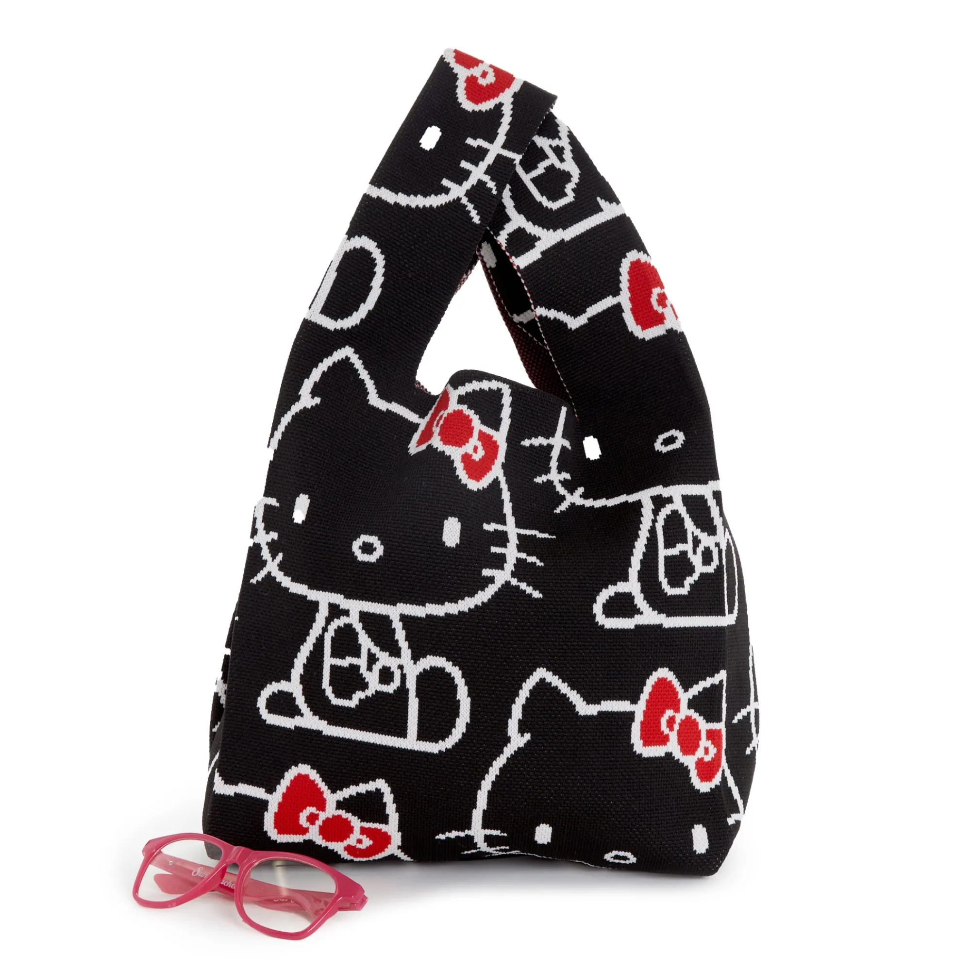 NAKAJIMA CORPORATION Hello Kitty Knit Shopper Bag (Black)