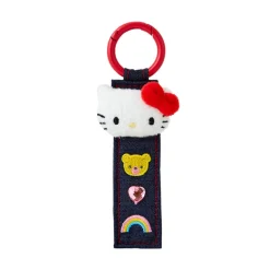 Japan Original Hello Kitty Logo Keychain (Denim Patch Series)