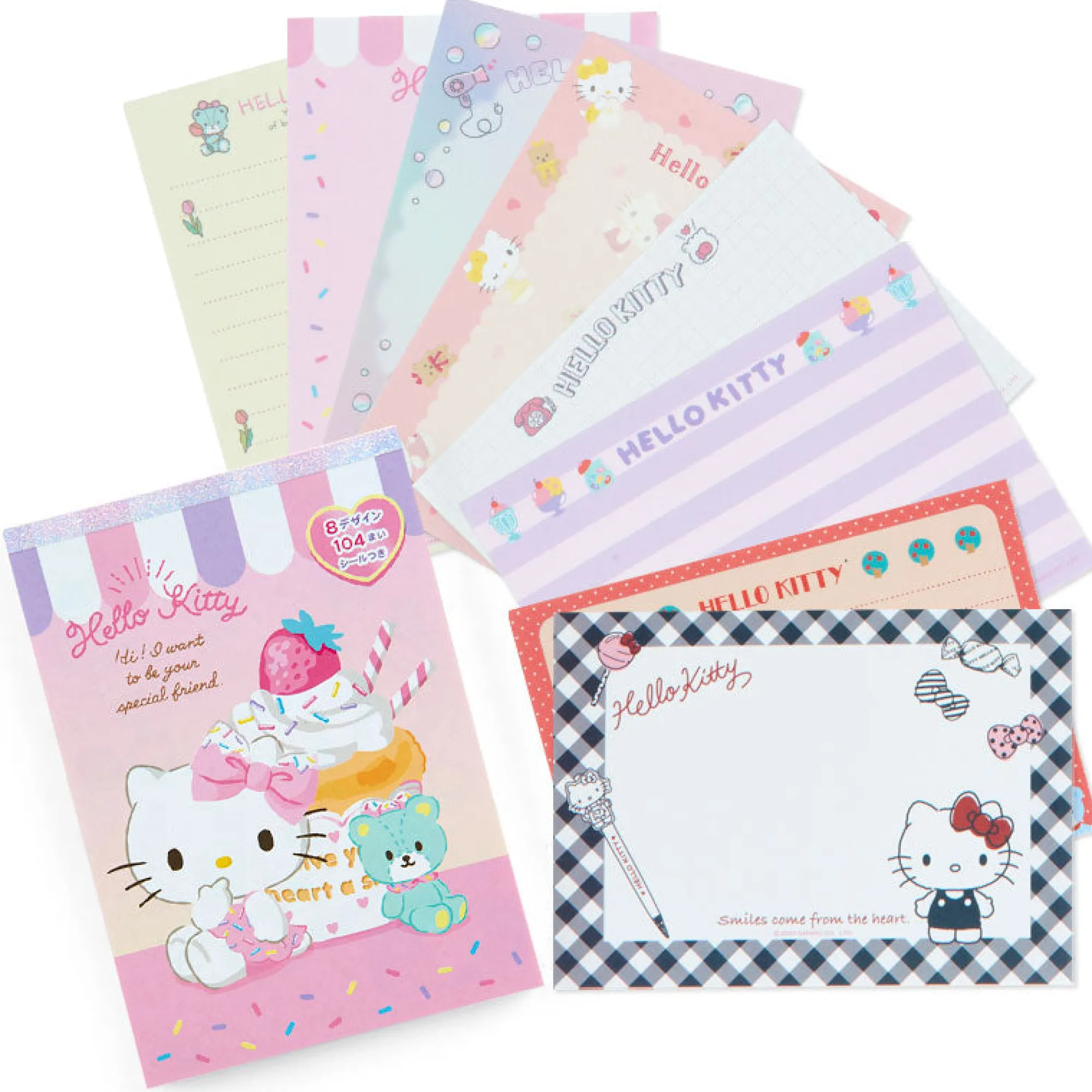 Japan Original Hello Kitty Memo Pad & Sticker Set