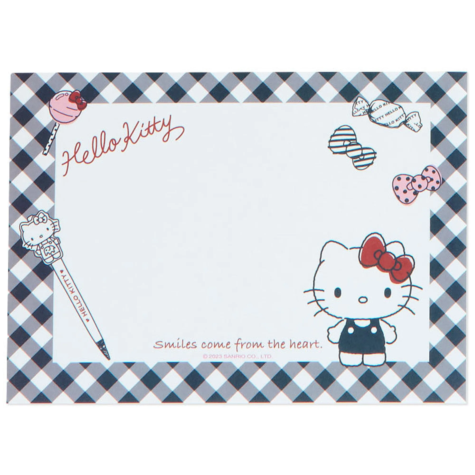Japan Original Hello Kitty Memo Pad & Sticker Set