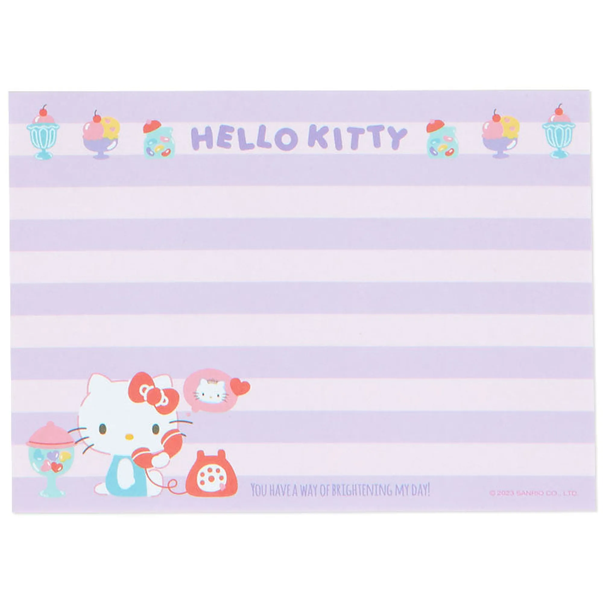 Japan Original Hello Kitty Memo Pad & Sticker Set