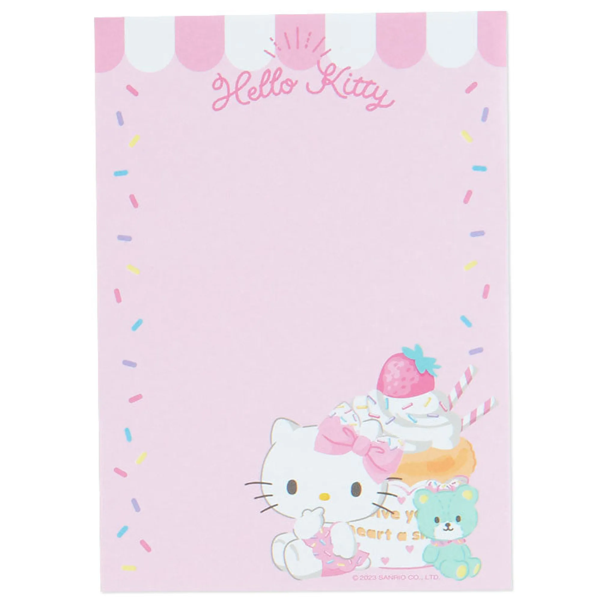 Japan Original Hello Kitty Memo Pad & Sticker Set