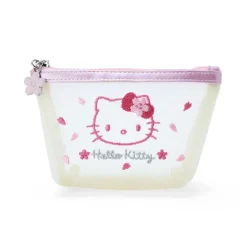Japan Original Hello Kitty Mesh Zipper Pouch (Pink Sakura Series)