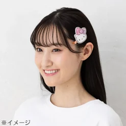 Japan Original Hello Kitty Mini Hair Clip Set 50th Anniv. (Fashionable Ribbons Series)