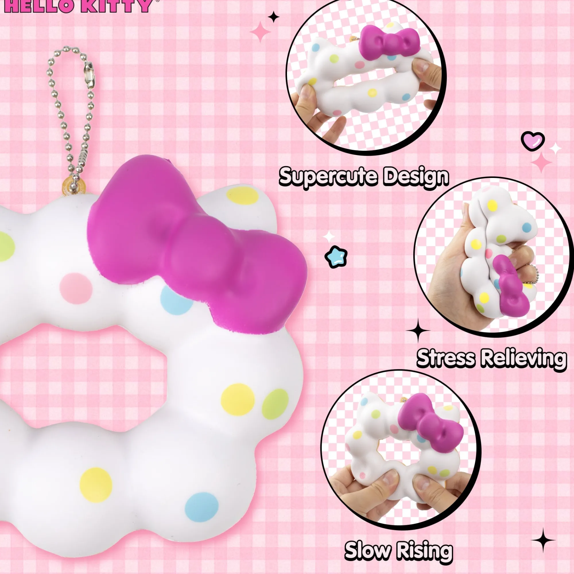 Hamee.com - Hamee US Hello Kitty Mochi Donut Squishy Keychain