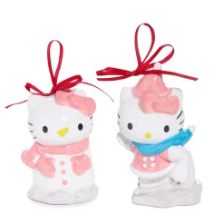 Blue Sky Clayworks Hello Kitty 2-pc Holiday Ceramic Ornament Set (Winter Play)