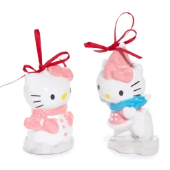 Blue Sky Clayworks Hello Kitty 2-pc Holiday Ceramic Ornament Set (Winter Play)