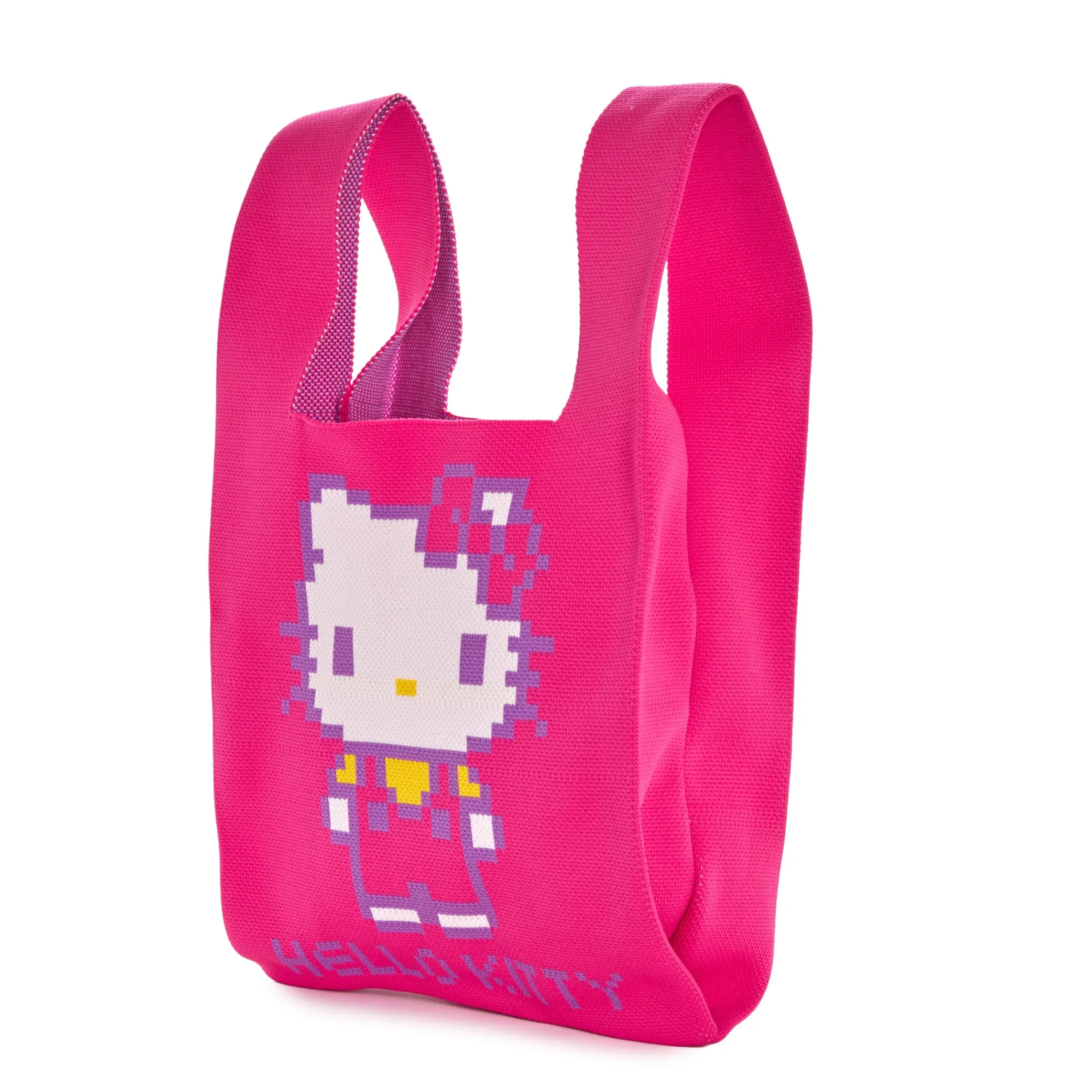 NAKAJIMA CORPORATION Hello Kitty Pink Knit Shopper Bag (Retro Pixel Series)
