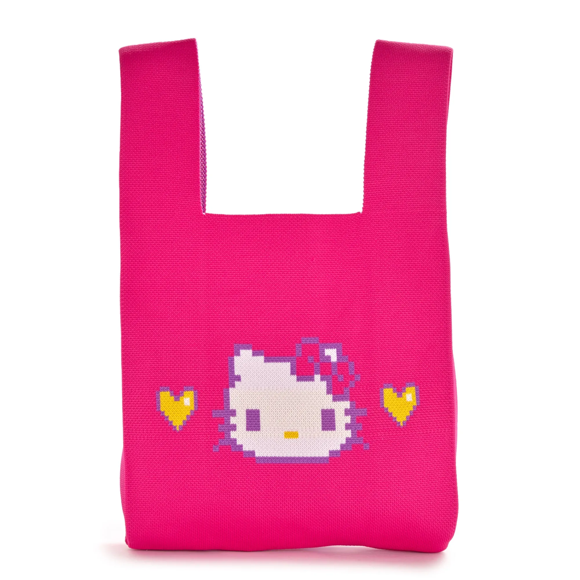 NAKAJIMA CORPORATION Hello Kitty Pink Knit Shopper Bag (Retro Pixel Series)