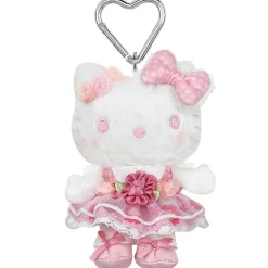 Global Original Hello Kitty Pink Plush Mascot Keychain (50th Anniv. Floral Series)