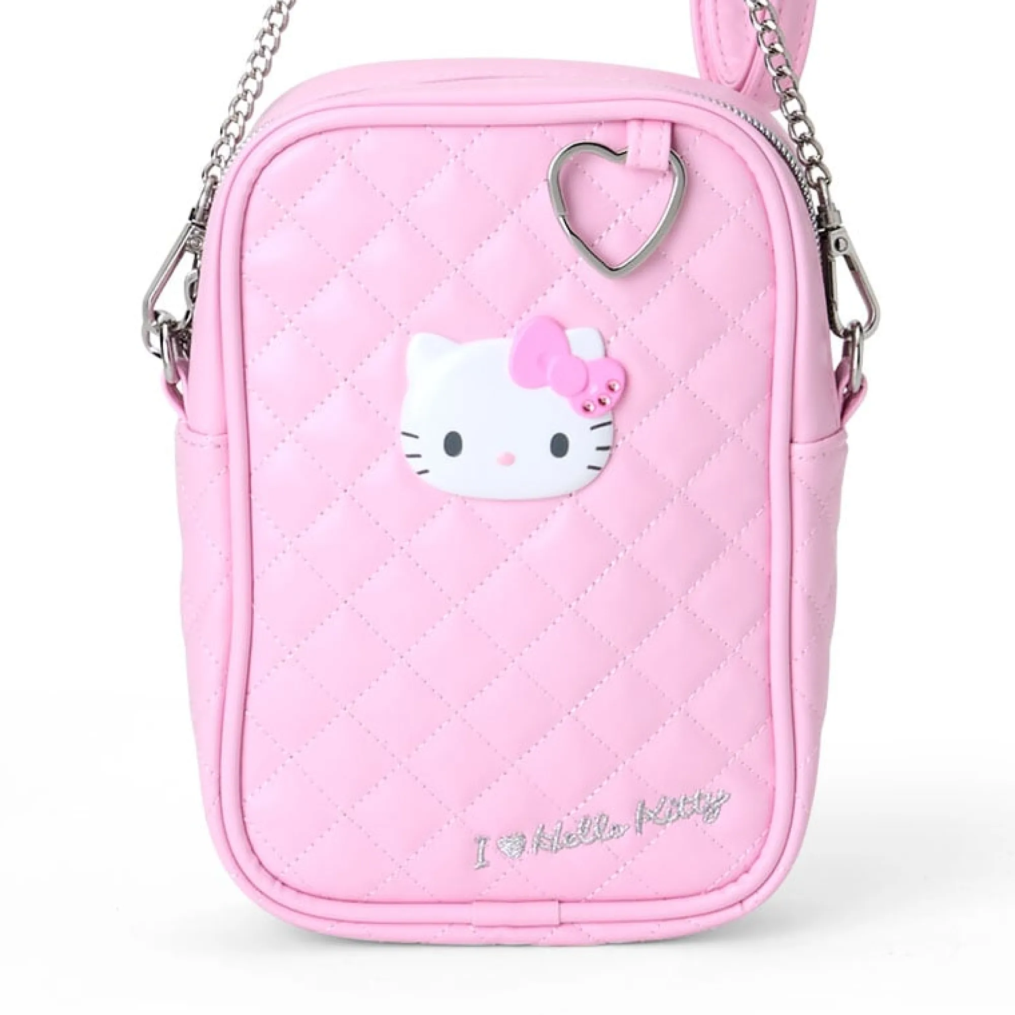 Japan Original Hello Kitty Pink Quilted Mini Crossbody (I Love Hello Kitty Series)