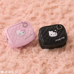 Japan Original Hello Kitty Pink Quilted Zipper Pouch (I Love Hello Kitty Series)