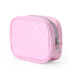 Japan Original Hello Kitty Pink Quilted Zipper Pouch (I Love Hello Kitty Series)