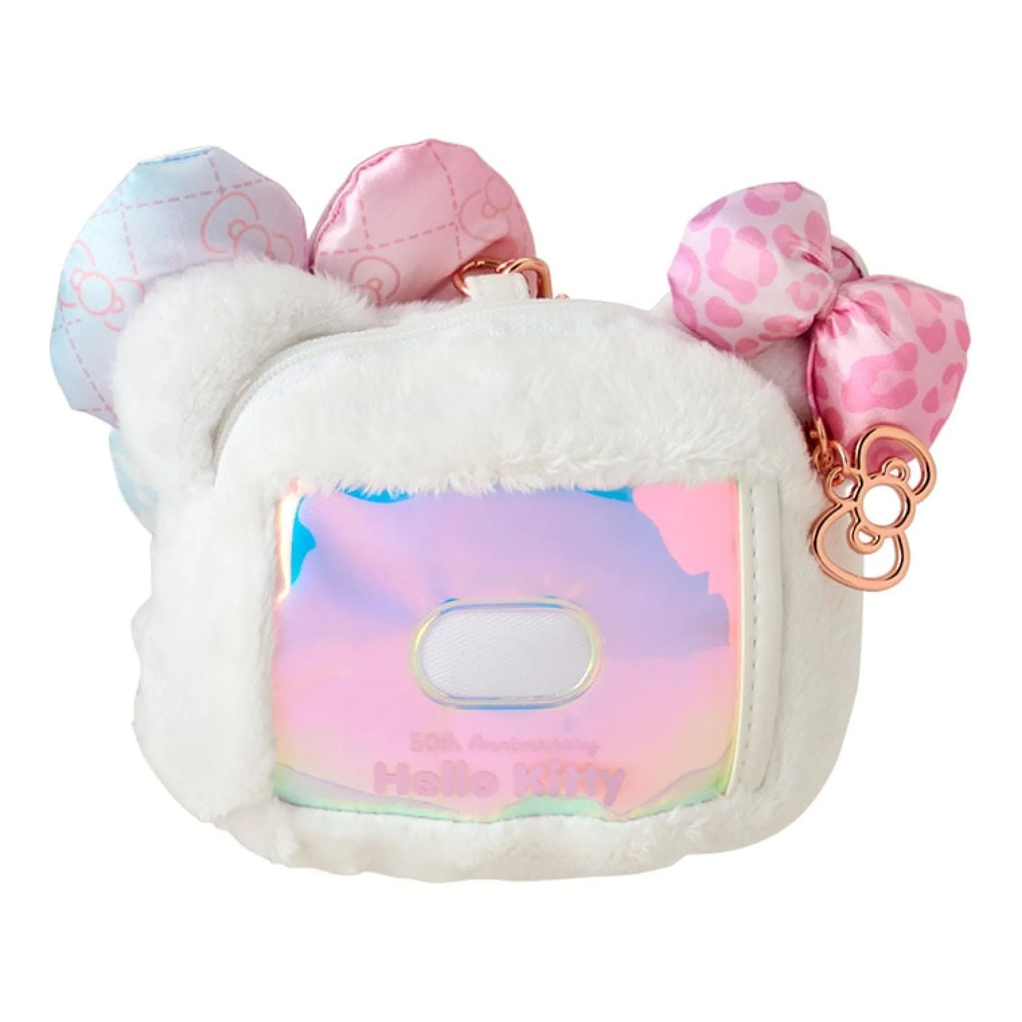 Japan Original Hello Kitty Plush ID Card Holder 50th Anniv. (Fashionable Ribbons Series)
