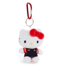 NAKAJIMA CORPORATION Hello Kitty Plush Mascot Keychain (Denim Jumper)