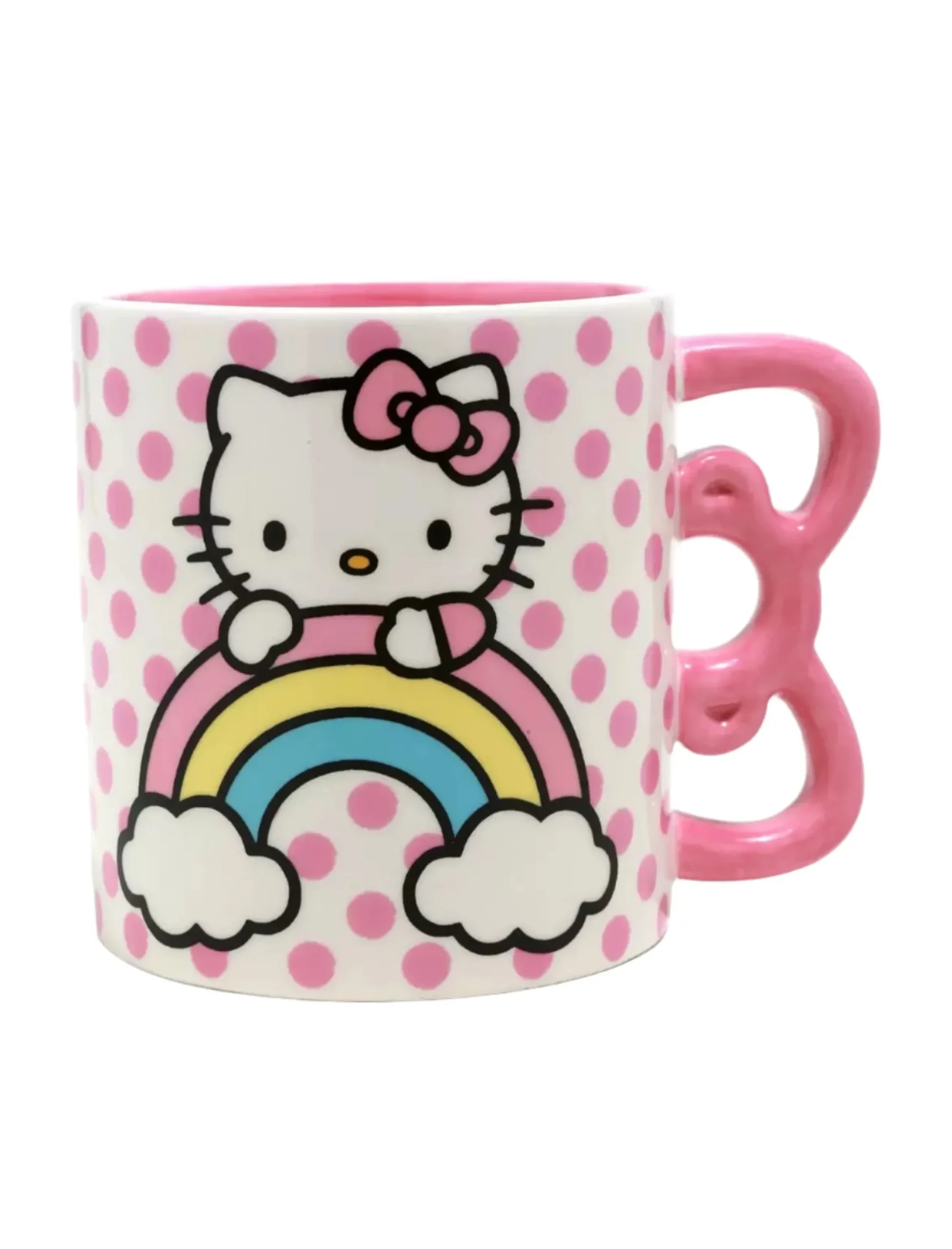 Silver Buffalo Hello Kitty Sculpted Bow & Rainbow Ceramic Mug