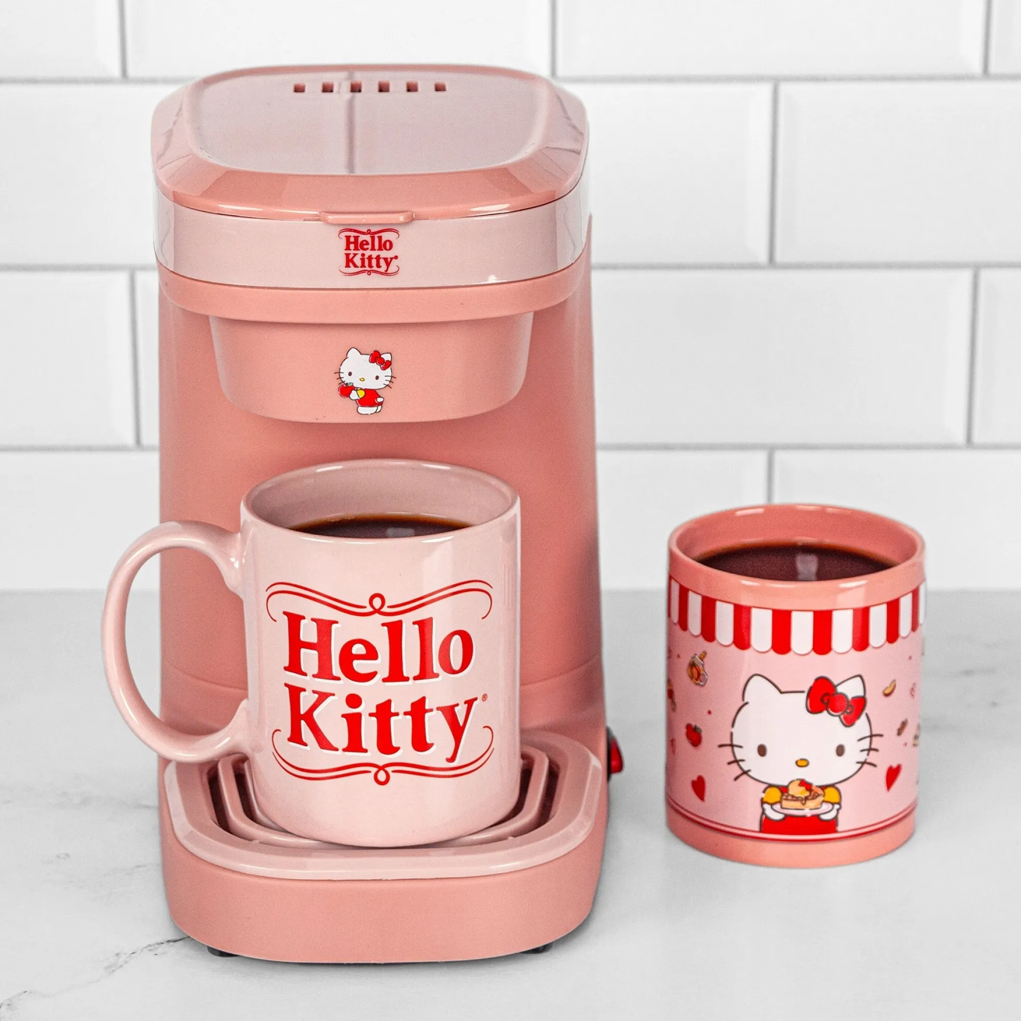 Uncanny Brands Wholesale Hello Kitty Single Cup Coffee Maker 3-Piece Gift Set