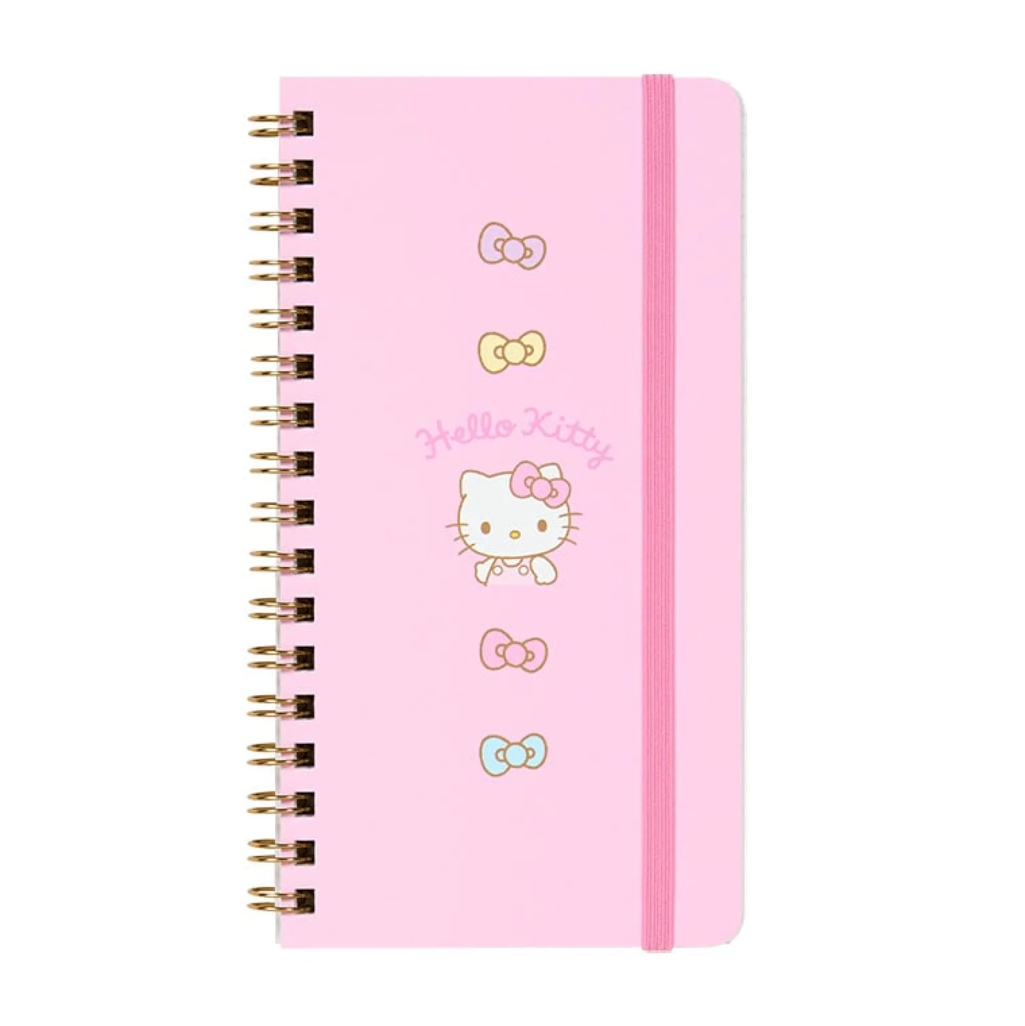 Japan Original Hello Kitty Slim Spiral Notebook (Elastic Closure)