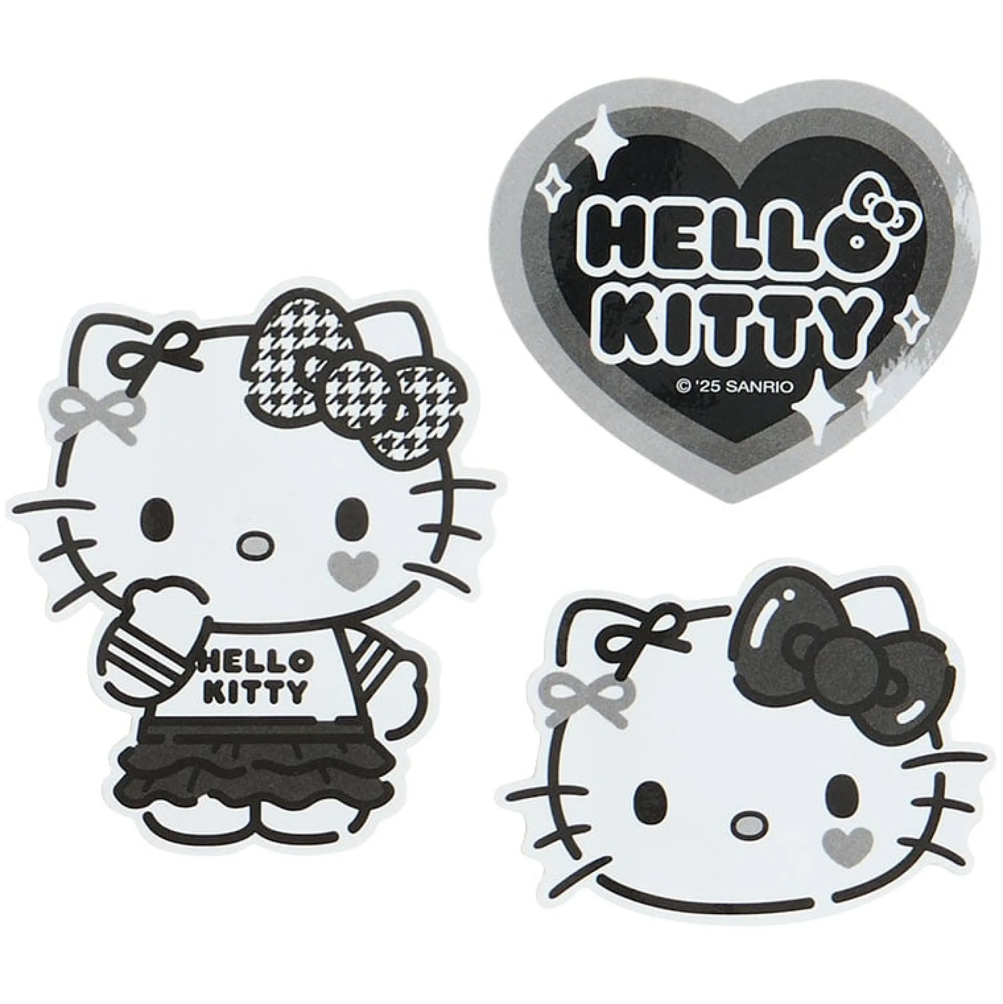 Japan Original Hello Kitty Smartphone Charm Set (Silver Houndstooth Series)