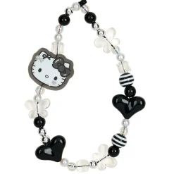 Japan Original Hello Kitty Smartphone Charm Set (Silver Houndstooth Series)