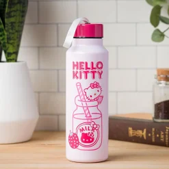 Silver Buffalo Hello Kitty Stainless Steel Water Bottle (Strawberry Milk)