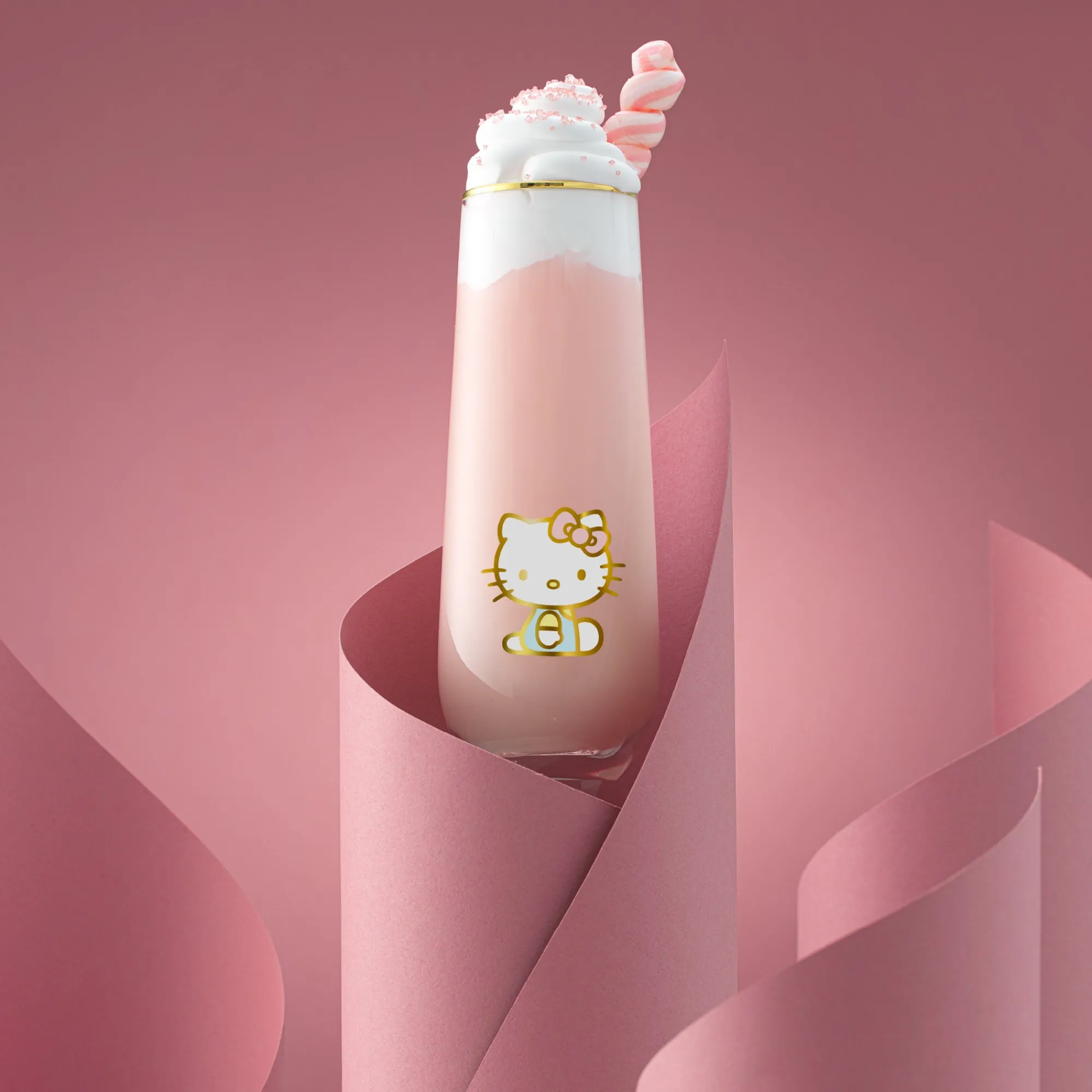 JoyJolt Hello Kitty Stay Gold Stemless Flutes (Set of 4)