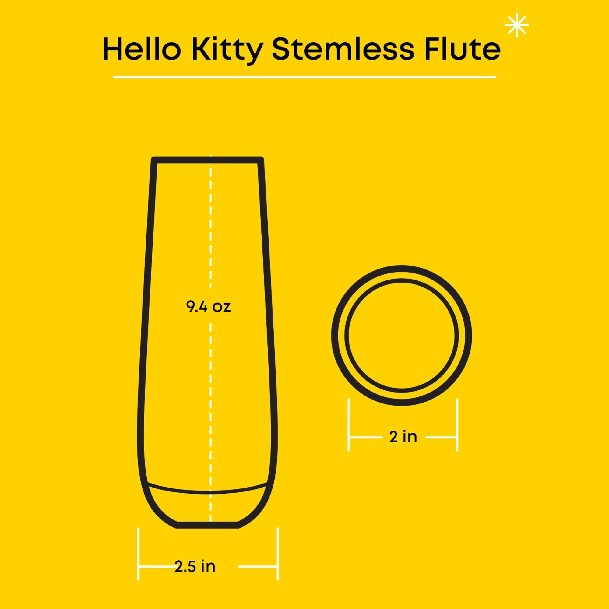 JoyJolt Hello Kitty Stay Gold Stemless Flutes (Set of 4)